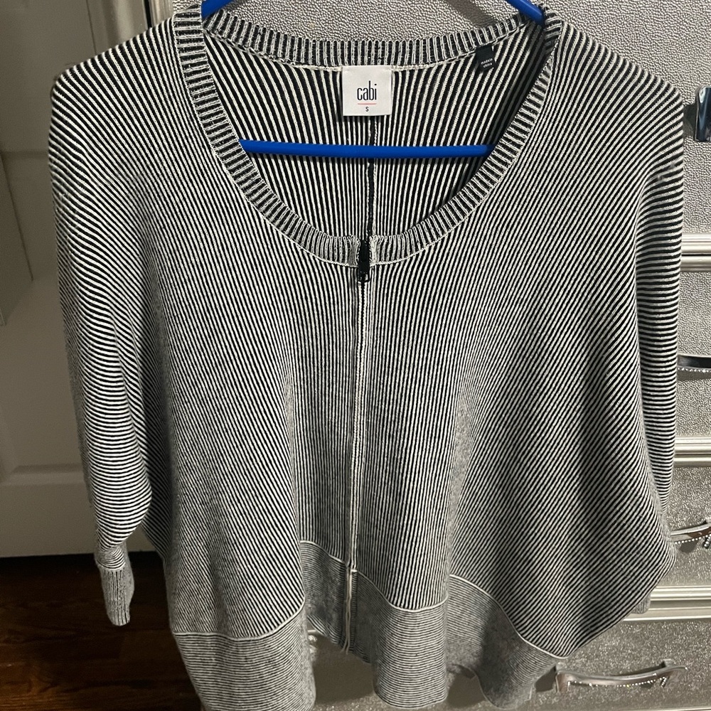 CAbi Black and White Cardigan Sweater